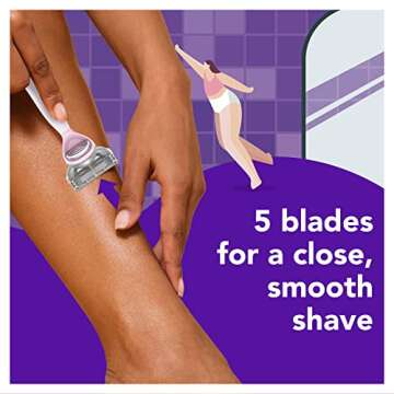 joy Razors for Women, 1 Handle, 4 Razor Blade Refills, Lavender, Lubrastrip to Help Avoid Skin Irritation