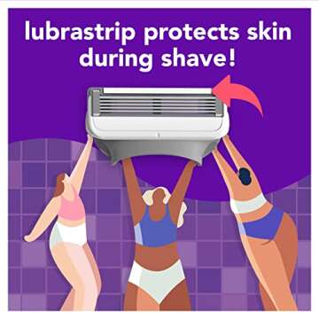 joy Razors for Women, 1 Handle, 4 Razor Blade Refills, Lavender, Lubrastrip to Help Avoid Skin Irritation