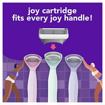 joy Razors for Women, 1 Handle, 4 Razor Blade Refills, Lavender, Lubrastrip to Help Avoid Skin Irritation