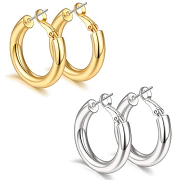 sovesi Elegant Chunky Gold Hoop Earrings for Women