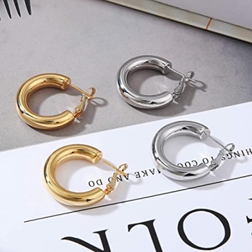 sovesi Elegant Chunky Gold Hoop Earrings for Women