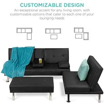 Affordable Faux Leather 3-Piece Modular Sofa Set