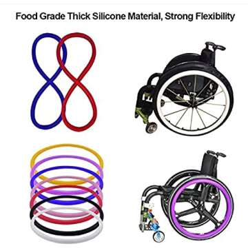 ZHANGWENENTE 24 Inch/22 Inch Wheelchair Push Rim Covers, 1 Pair Non-Slip Hand Cover, Accessories, Ring Protective Rear Wheel,Pink,22inch