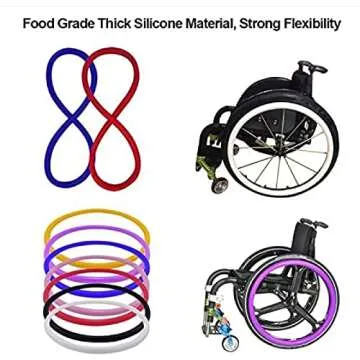 ZHANGWENENTE 24 Inch/22 Inch Wheelchair Push Rim Covers, 1 Pair Non-Slip Hand Cover, Accessories, Ring Protective Rear Wheel,Pink,22inch