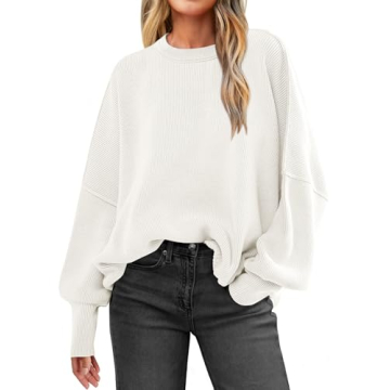 ANRABESS Women's Oversized Batwing Sweater - Cozy Fall 2024 Fashion