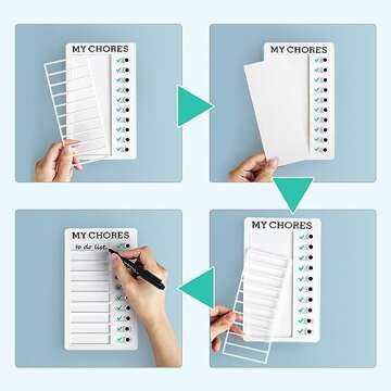 PIQOLA Chore Chart for Kids Multiple Kids ADHD Tools Checklist Board Routine Schedule (My Chores)