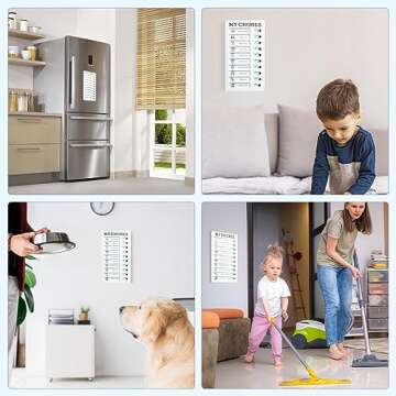 PIQOLA Chore Chart for Kids Multiple Kids ADHD Tools Checklist Board Routine Schedule (My Chores)