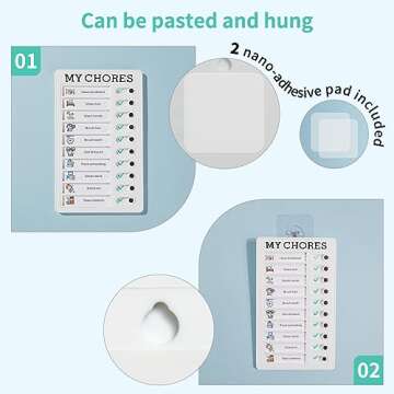 PIQOLA Chore Chart for Kids Multiple Kids ADHD Tools Checklist Board Routine Schedule (My Chores)
