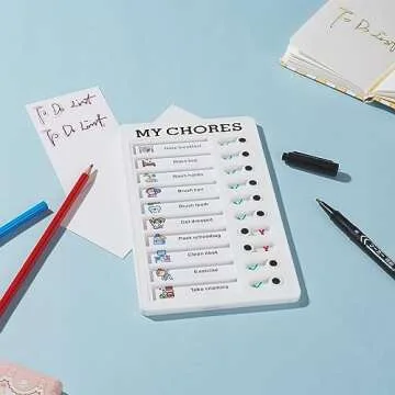 PIQOLA Chore Chart for Kids Multiple Kids ADHD Tools Checklist Board Routine Schedule (My Chores)