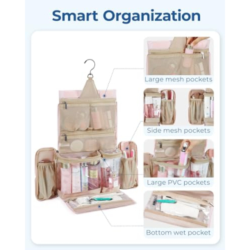 BAGSMART Travel Toiletry Bag for Women - Spacious Organizer