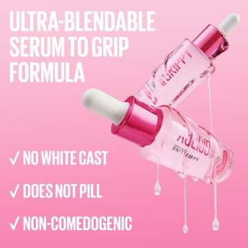 Maybelline Grippy Serum Primer, Hydrating Makeup Primer with 2% Niacinamide For Up To 24HR Make Up Wear, Clear, 1 Count