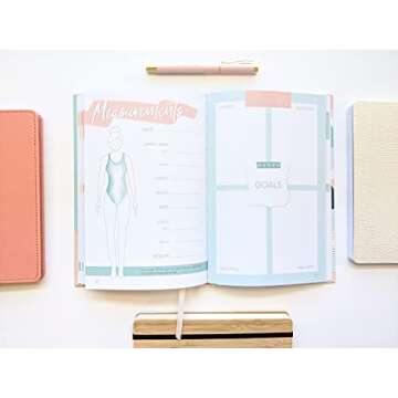 The Fitness Planner: A 12 Week Health and Fitness Journal to Track Meals, Workouts and Weight Loss for Women - Exercise and Food Journal