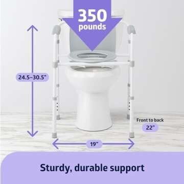 Medline 3-in-1 Steel Bedside Commode for Comfort