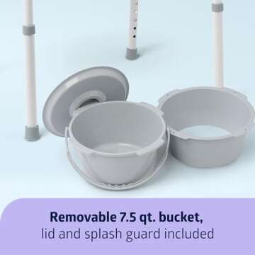 Medline 3-in-1 Steel Bedside Commode for Comfort