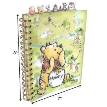 Innovative Designs Disney Winnie the Pooh Tab Journal Notebook, Spiral Bound, 144 Lined Pages, 8 x 7 inches