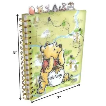 Innovative Designs Disney Winnie the Pooh Tab Journal Notebook, Spiral Bound, 144 Lined Pages, 8 x 7 inches