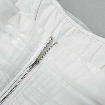 Arjungo Women's Sexy Strapless Boned Mesh Open Back Bustier Zip Up Corset Bodyshaper Crop Top