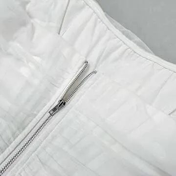 Arjungo Women's Sexy Strapless Boned Mesh Open Back Bustier Zip Up Corset Bodyshaper Crop Top