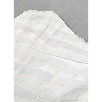 Arjungo Women's Sexy Strapless Boned Mesh Open Back Bustier Zip Up Corset Bodyshaper Crop Top