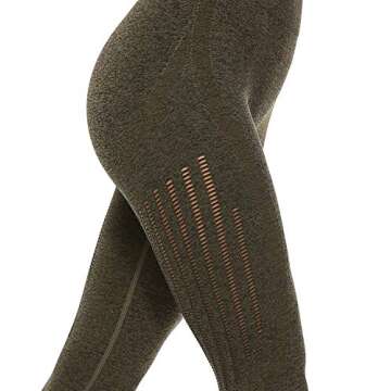 KIWI RATA Women's High Waist Active Seamless Compression Fitness Leggings Running Workout Slim Butt Lift Yoga Pants (#2 Green, Small)