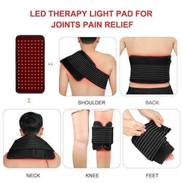 LOVTRAVEL New 660nm LED Red Light and 850nm Near Infrared Light Therapy Devices Large Pads Wearable Wrap for Pain