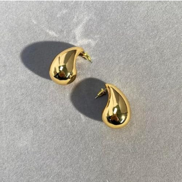 Tear Drop 18k Silver Plated Trending Oversized Statement Earrings (Silver)