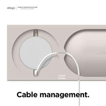 elago Charging Tray Compatible with MagSafe Charger, Compatible with iPhone 16/15/14/13/12, AirPods Wireless Case and Other Wireless Charging Phones [Stone] [Charging Cable Not Included]