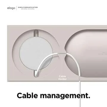 elago Charging Tray Compatible with MagSafe Charger, Compatible with iPhone 16/15/14/13/12, AirPods Wireless Case and Other Wireless Charging Phones [Stone] [Charging Cable Not Included]