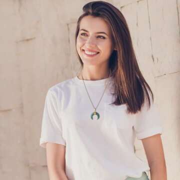 Crescent Moon Green Aventurine Crystal Necklace