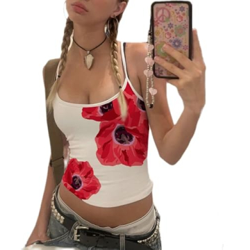 KOSUSANILL Y2k Sexy Sleeveless Crop Tank Top - Red, Backless & Stylish