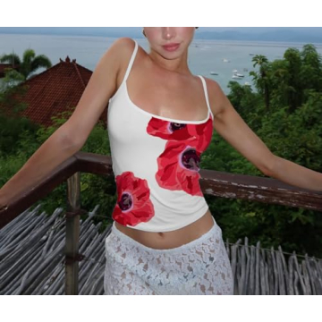 KOSUSANILL Y2k Sexy Sleeveless Crop Tank Top Red