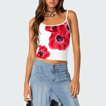 KOSUSANILL Y2k Sexy Sleeveless Crop Tank Top Red