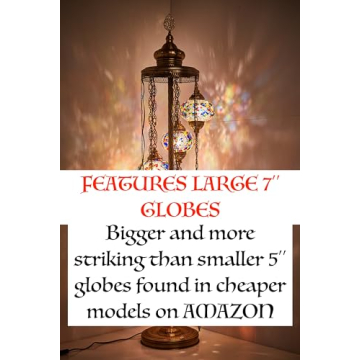 Stunning Turkish Moroccan Mosaic Floor Lamp - 7 Globes