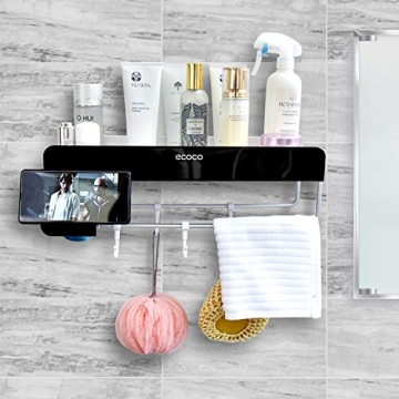 SHE'S HOME Bathroom Wall Mounted Organizer with Towel Bar, Shower Caddy Wall Bathroom Shower Organiz...
