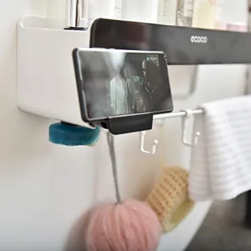 SHE'S HOME Bathroom Wall Mounted Organizer with Towel Bar