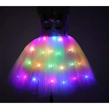 Viyorshop Girls Unicorn Costume LED Light Up Tutu Dress