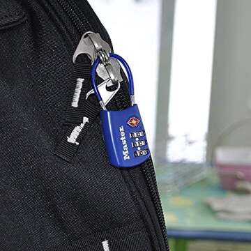 Master Lock Blue Set Your Own Combination TSA Approved Luggage Lock, Travel Zipper Padlock is Perfec...
