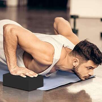 ARLTB 2 Pack Yoga Blocks 9"x 6"x 4" EVA Foam Blocks with Strap, High Density Block for Support and Deepening Poses