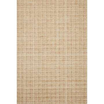 Loloi Chris Loves Julia Polly 7'-9" x 9'-9" Area Rug in Straw/Ivory - Large Neutral Area Rug, Unique...