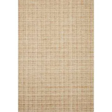 Loloi Chris Loves Julia Polly 7'-9" x 9'-9" Area Rug in Straw/Ivory - Large Neutral Area Rug, Unique...