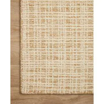 Loloi Chris Loves Julia Polly 7'-9" x 9'-9" Area Rug in Straw/Ivory - Large Neutral Area Rug, Unique Patterned Rug for Living Room, Bedroom, Dining Area, Home Office