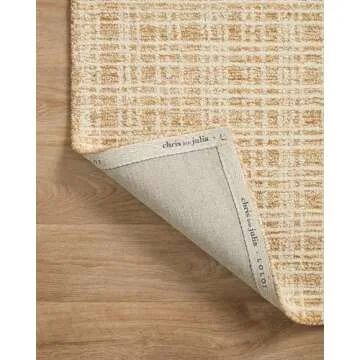 Loloi Chris Loves Julia Polly 7'-9" x 9'-9" Area Rug in Straw/Ivory - Large Neutral Area Rug, Unique Patterned Rug for Living Room, Bedroom, Dining Area, Home Office