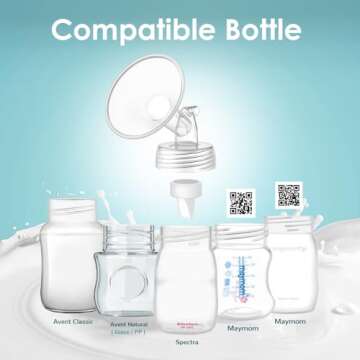 Maymom Pump Part Compatible with Spectra S1,S2 Spectra 9 Plus Breastpump; Incl Wide Mouth Flange (One flange-22mm. Flange) Not Original Spectra Flange; Not Spectra Baby USA Parts