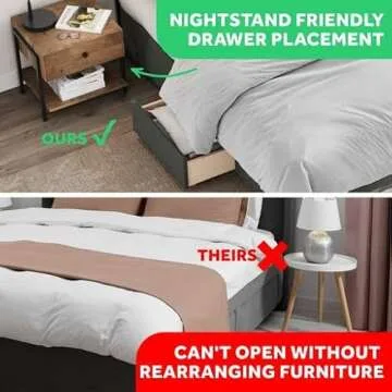 DG Casa Savoy Tufted Upholstered Wingback Panel Storage Bed, Queen in Grey Fabric