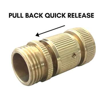 Garden Hose Quick Connect Garden Hose Fittings [2 Pack] Solid Brass Water Hose Quick Connect Fittings Quick Connector | Water Hose Connectors 3/4 inch GHT | Hose Couplers Quick Disconnect