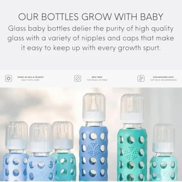 Lifefactory 9 oz Glass Baby Bottles - Eco-Friendly Choice