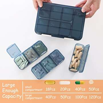 MTZRFLL 7 Day Pill Organizer with Extra Large Compartments