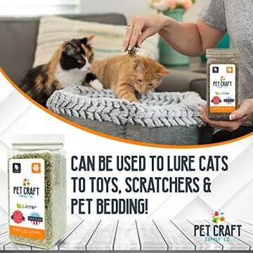 Pet Craft Supply Premium Maximum Potent All Natural Catnip for Cats USA Grown & Harvested Large 3 oz Resealable Canister or 8 oz Value Spray Bottle Great for Training Redirecting Bad Behaviors