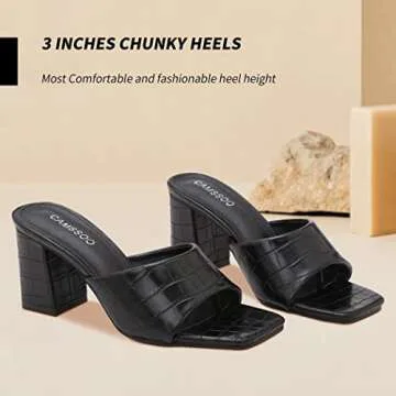 Stylish CAMSSOO Chunky Heels Sandals for Women