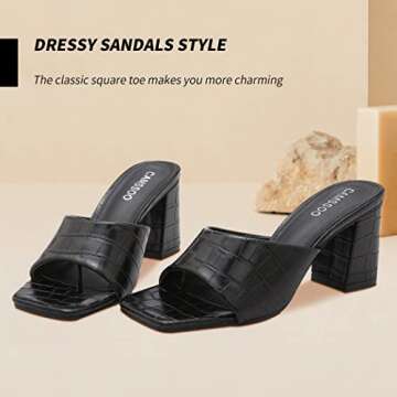 Stylish CAMSSOO Chunky Heels Sandals for Women